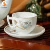 Bộ Ấm Chén Bưởi Cành Sen Nước Viền Vàng