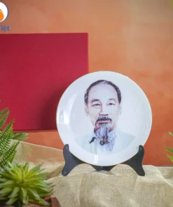 Đĩa Sứ Trưng Bày In Hình Bác Hồ