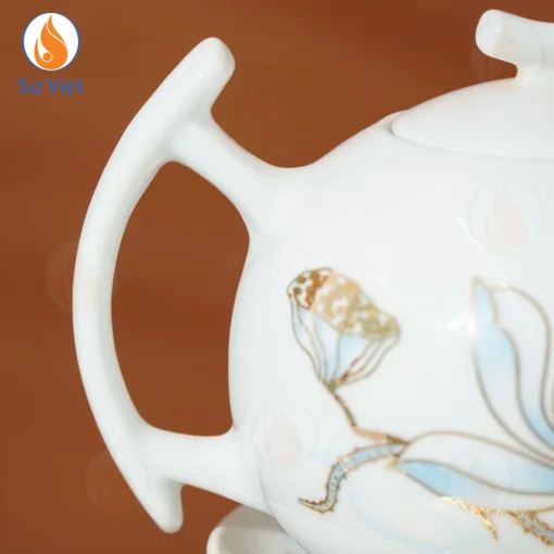 Bộ Ấm Chén Bưởi Cành Sen Nước