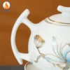 Bộ Ấm Chén Bưởi Cành Sen Nước Viền Vàng