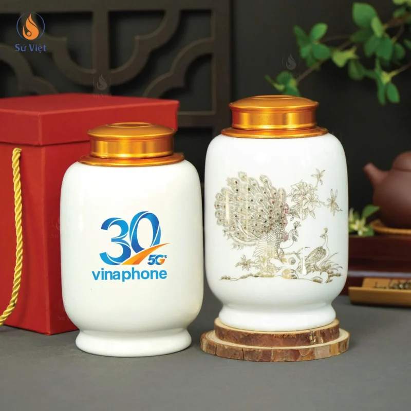 Hũ Đựng Trà In Logo Kỷ niệm 30 năm vnpt
