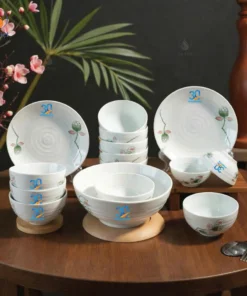 Bộ 12 món Bát đĩa in logo 30 năm kỷ niệm thành lập vinaphone
