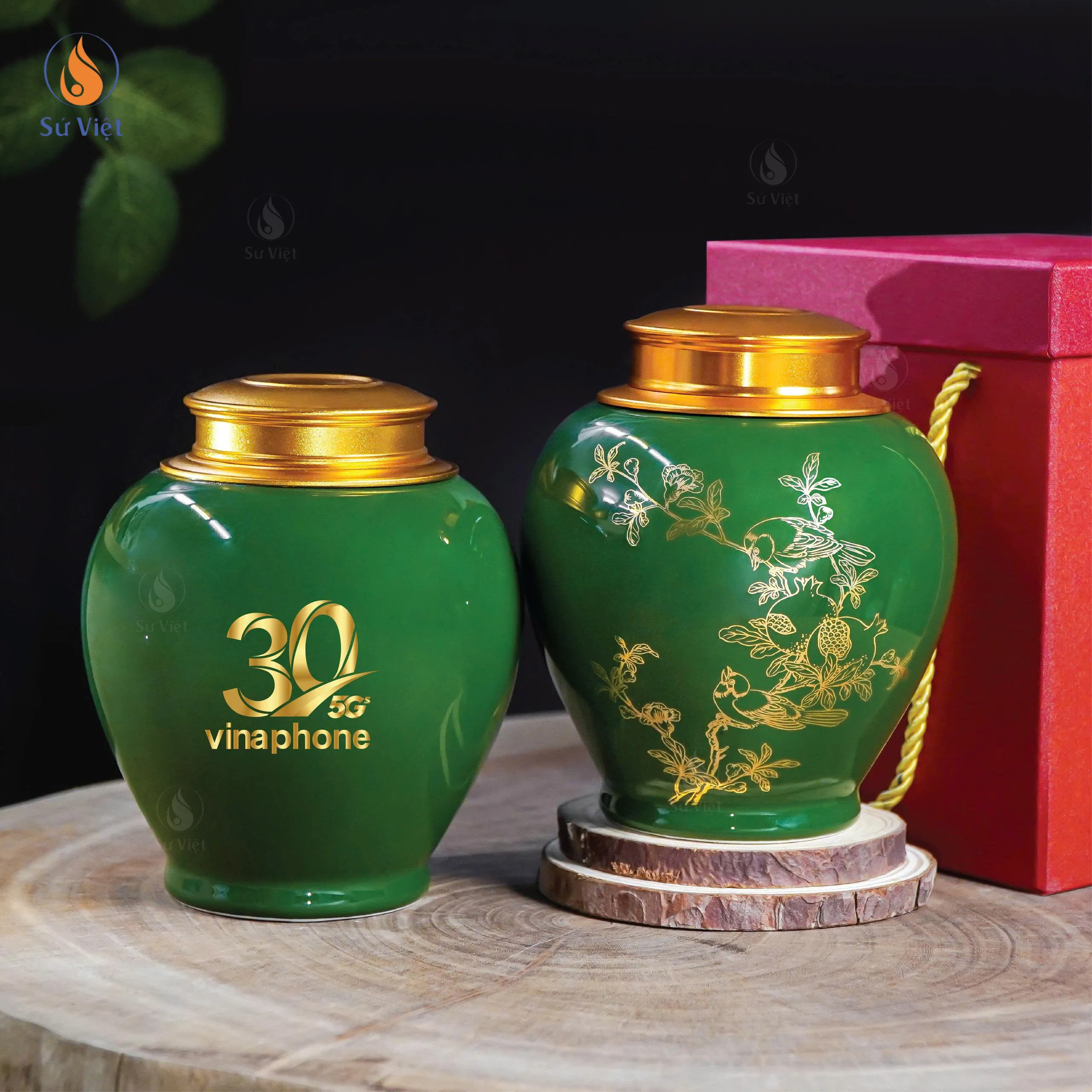 Hũ đựng trà in logo kỷ niệm thành lập