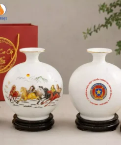 Bình Tài Lộc Mã ĐáoThành Công In Logo 80 Năm Ngành THADS