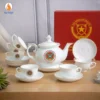 Bộ Trà Trắng Đài Các In Logo 80 Năm Ngành THADS