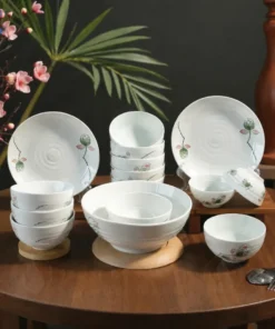 Bộ bát đĩa đài sen bát tràng