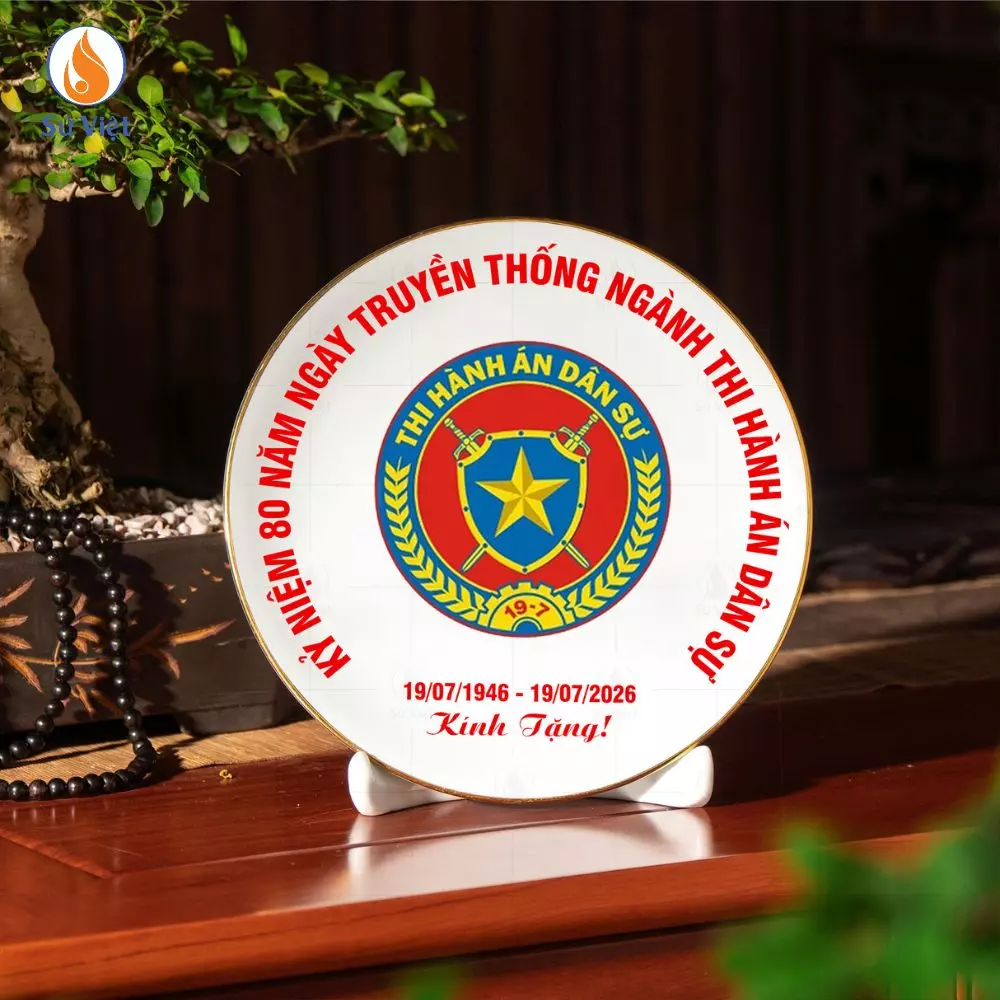 Đĩa Kỷ Niệm In Logo 80 Năm Ngày Truyền Thống THADS
