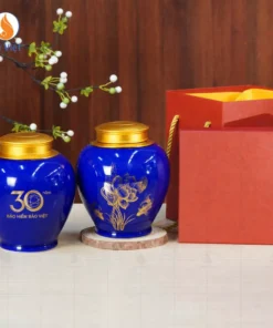 Hũ Trà Liên Hoa In Logo Kỷ Niệm 30 Năm Bảo Hiểm Bảo Việt