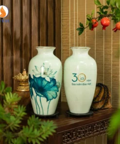 Lọ Hoa Sen Xanh In Logo Kỷ Niệm 30 Năm Bảo Hiểm Bảo Việt