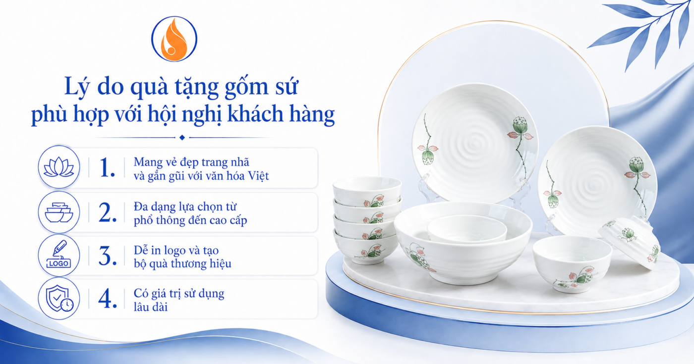 Lý do chọn quà tặng gốm sứ cho hội nghị khách hàng 