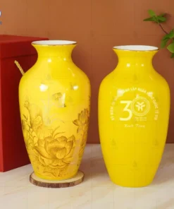 Bình Gốm Liên Hoa In Logo Kỷ Niệm 30 Năm Ngân Hàng VIB