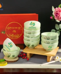 Bộ Bát Bồ Công Anh In Logo 45 Năm Giáo Hội Phật Giáo Việt Nam