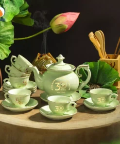 Bộ Trà Sen Hồng Men Ngọc Kỷ Niệm 30 Năm Ngân Hàng VIB