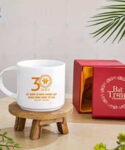 Cốc Sứ Trắng Quà Tặng 30 Năm Ngân Hàng VIB
