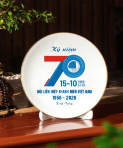 Đĩa Kỷ Niệm In Logo 70 Năm Hội Liên Hiệp Thanh Niên
