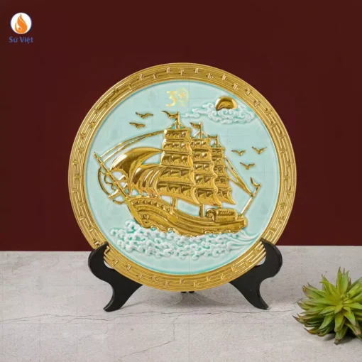 Đĩa Thuận Buồm Xuôi Gió Dát Vàng Kỉ Niệm 30 Năm Ngân Hàng VIB