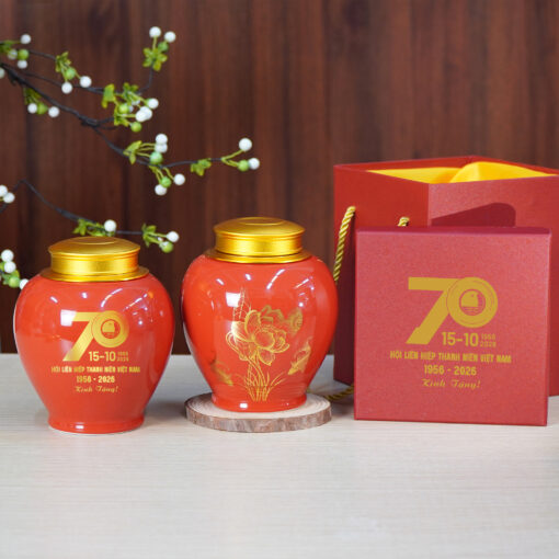 Hũ Trà Sen Vàng Kim Kỉ Niệm 70 Năm Hội LHTN