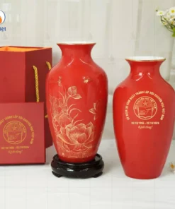 Lọ Hoa Sen Vàng In Logo Kỷ Niệm 30 Năm Hội Khuyến Học
