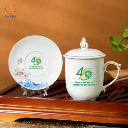 Ly Sứ Hoa Sen In Logo 45 Năm Giáo Hội Phật Giáo Việt Nam