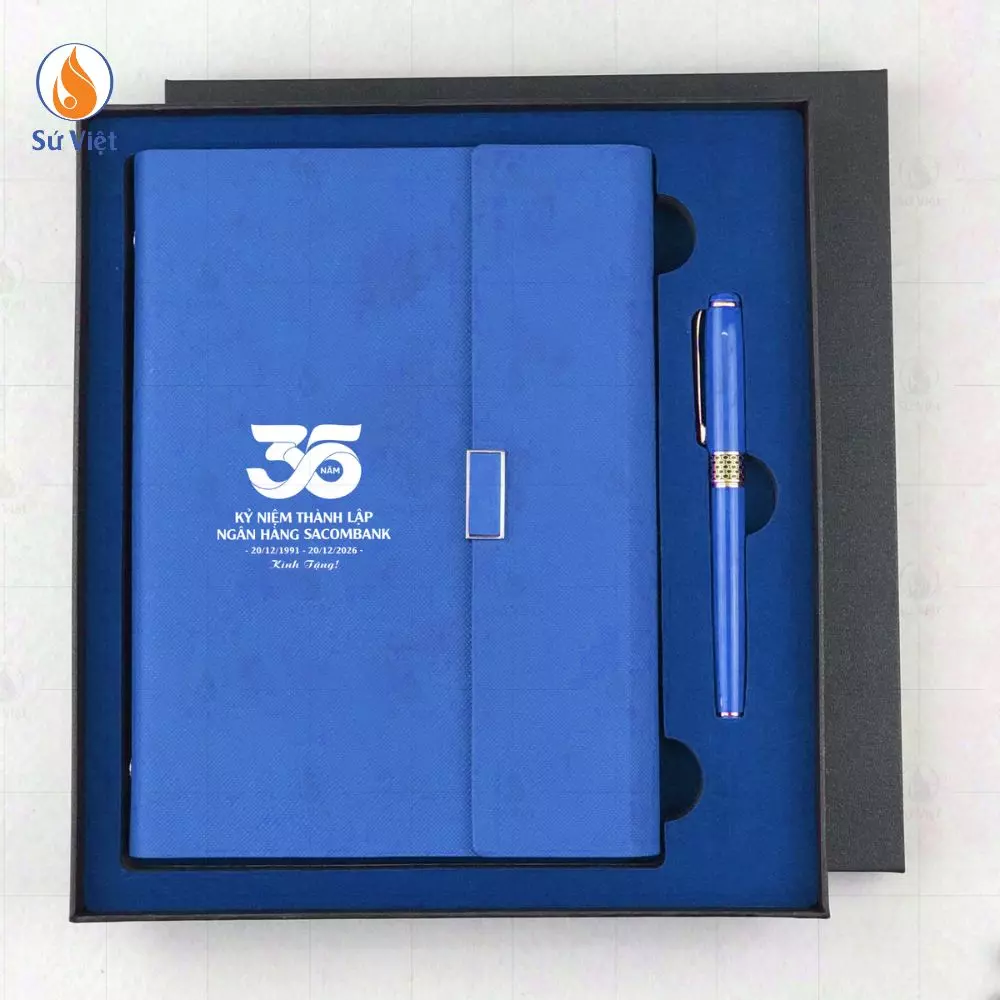 Bộ Sổ tay và Bút ký Quà Tặng Kỷ Niệm 35 Năm Thành Lập Ngân hàng Sacombank