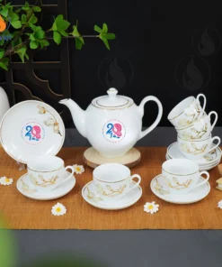 Bộ Trà Minh Long Mộc Lan In Logo Quà Tặng Ngày 20/10