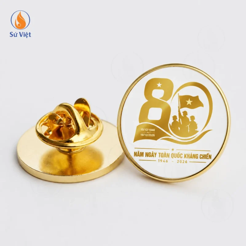 Huy hiệu in logo kỷ niệm 80 năm ngày toàn quốc kháng chiến