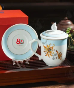 Ly Sứ Hoa Cúc In Logo 80 Năm Thành Lập Hội Chữ Thập Đỏ Việt Nam