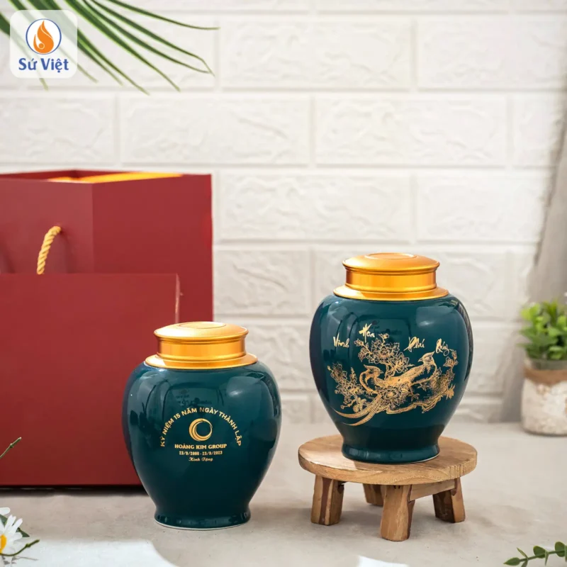hũ đựng trà làm quà tặng tết
