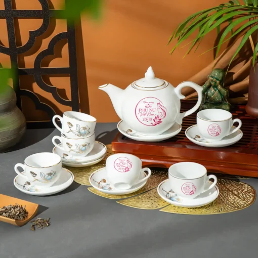 Bộ Ấm Chén Sen Xanh Quà 20/10 Cho Khách Hàng – Đối Tác