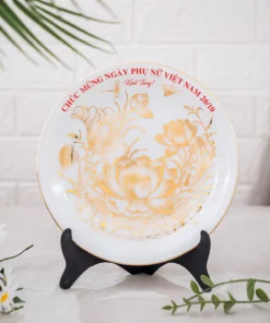 Đĩa Kỷ Niệm Liên Hoa Quà 20/10 Cho Khách Hàng - Đối Tác