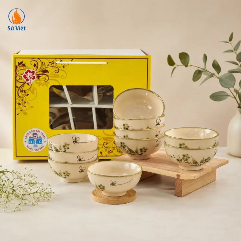 bộ 10 bát cơm làm quà tặng