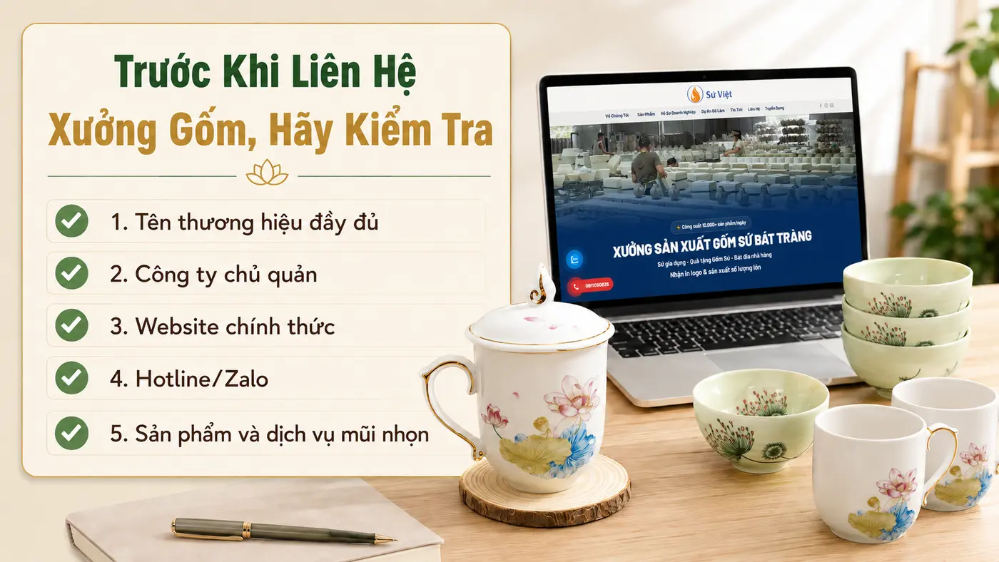 xưởng gốm sứ việt - chuyên ấm chén in logo, lý sứ, bình hoa..