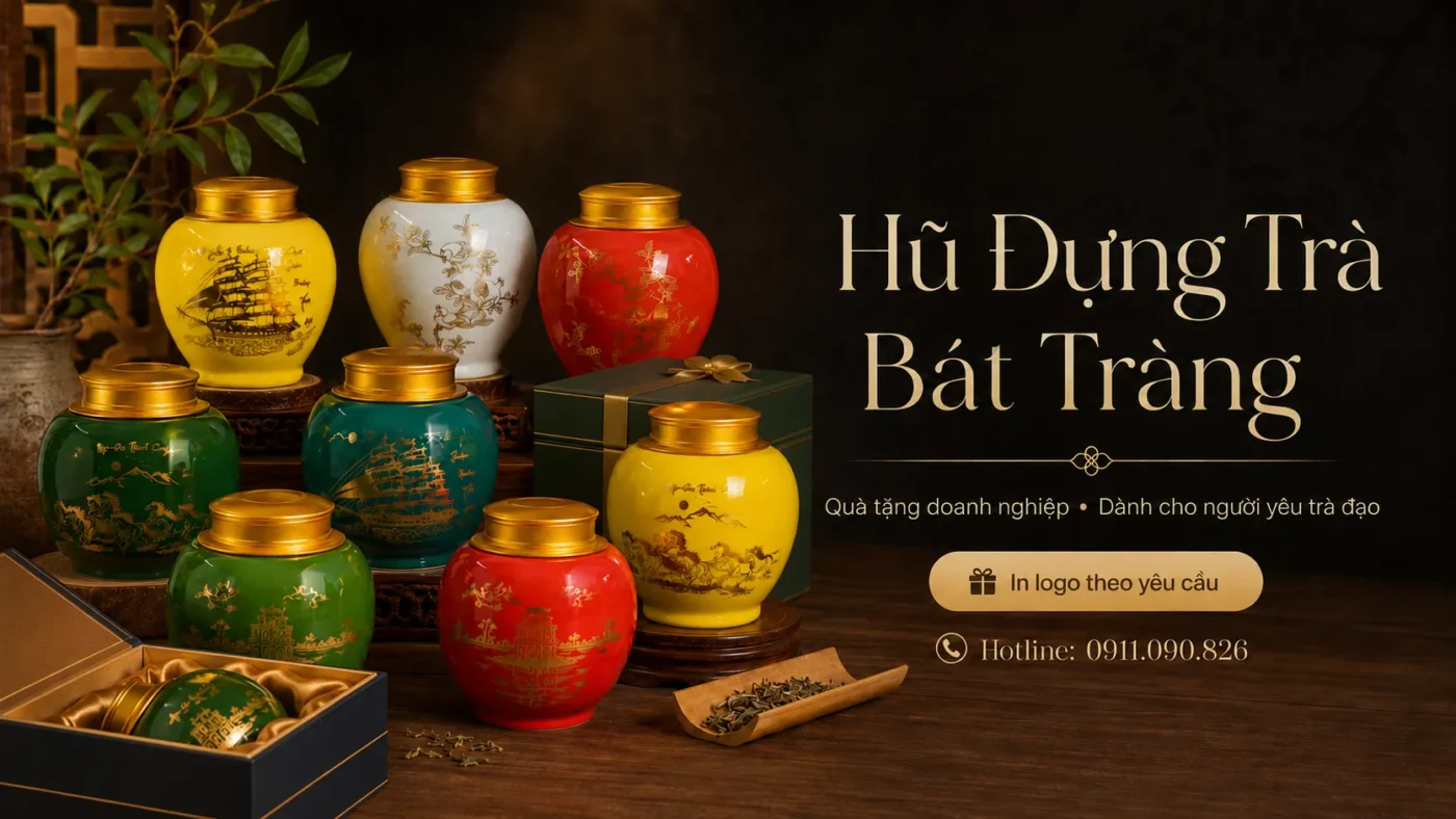 Hũ đựng trà bát tràng làm quà tặng