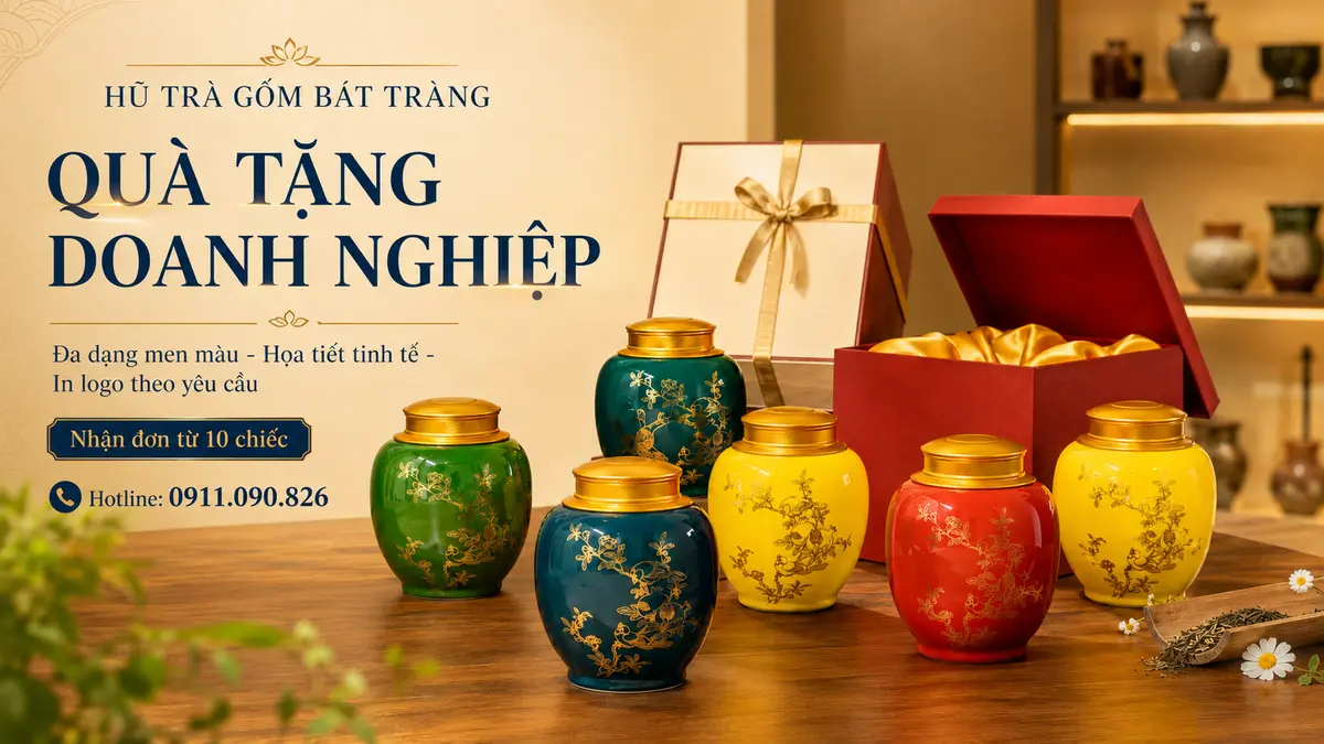hũ đựng trà làm quà tặng doanh nghiệp dịp tết