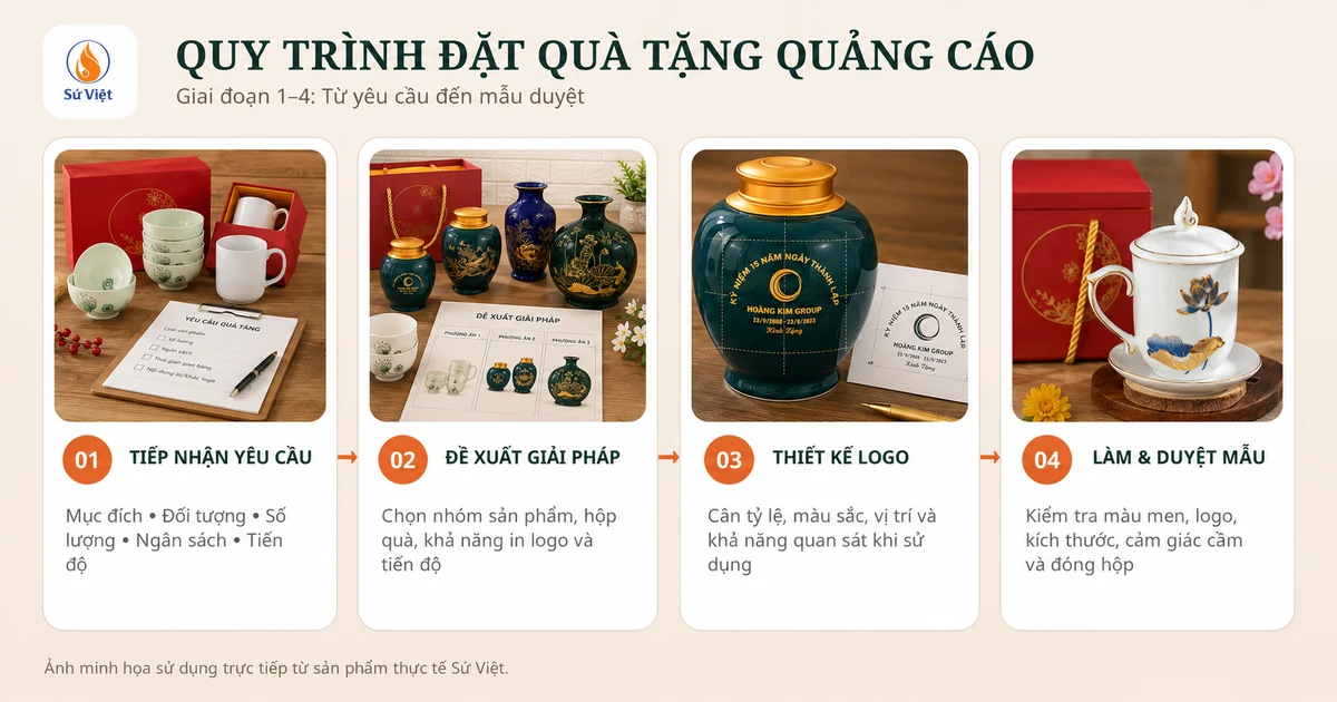 Quy trình đặt hàng khuyến mãi tại xưởng gốm sứ việt