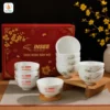 Bộ Bát Cơm Đài Sen In Logo Quà Tết