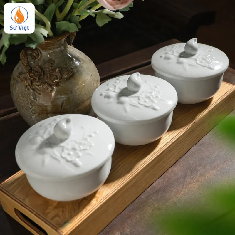 Bộ Hũ Mứt Tết Bạch Ngọc Như Ý
