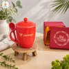 Cốc Sứ Men Đỏ In Logo Quà Tặng