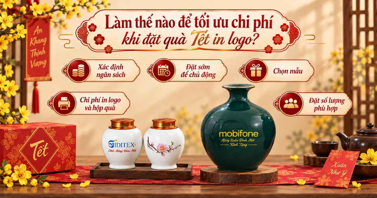 QTGSTNS tối ưu chi phí khi đặt quà tết in logo