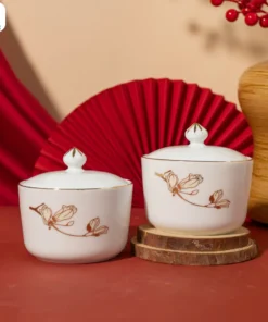 Hũ Đựng Mứt Hoa Mộc Lan Vẽ Vàng
