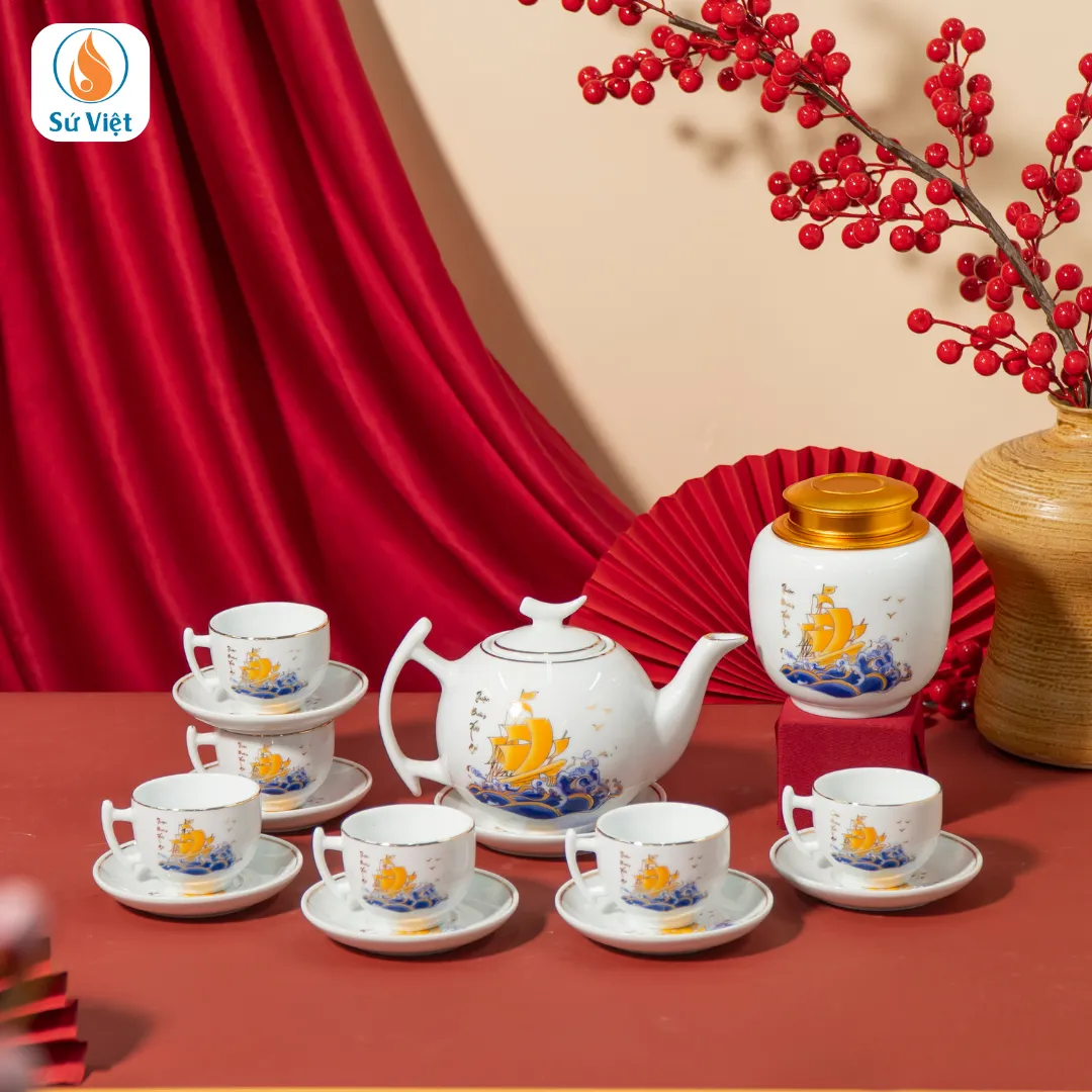 Bộ quà Tết gốm sứ Thuận buồm xuôi gió