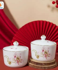 Hũ mứt tết hoa sen nước