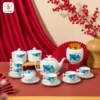 Bộ Ấm Trà quà Tết gốm sứ sen xanh