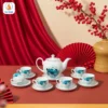 bộ ấm chén sen xanh làm quà tết