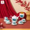 bộ ấm trà kèm hũ trà làm quà tết