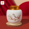Bộ Ấm Chén Kèm Hũ Mứt Và Hũ Trà Hoa Mộc Lan Vẽ Vàng